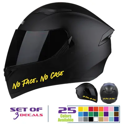 No Face No Case Motorcycle Helmet Decals Kit. Sticker. Honda Suzuki Yamaha ATV • $5.99