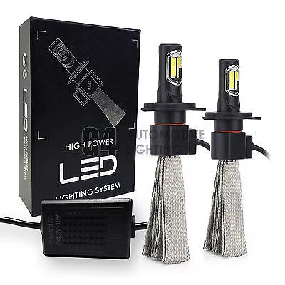 2x Fanless H4 9003 Canbus LED Headlight Conversion Kit 6000K Super White Bulbs • $38.79