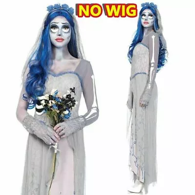 Horror Ladies Corpse Bride Costume Zombie Corpse Fancy Dress Womens Halloween  • £22.42