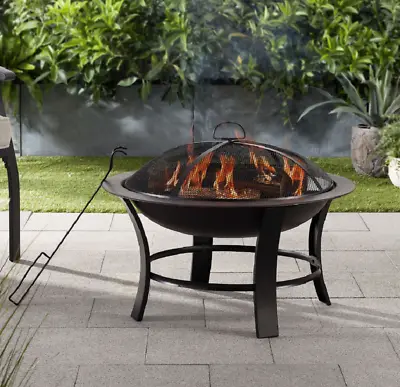 $33.99 • Buy 26inches Metal Round Outdoor Wood Burning Fire Pit Lightweight Portable Party