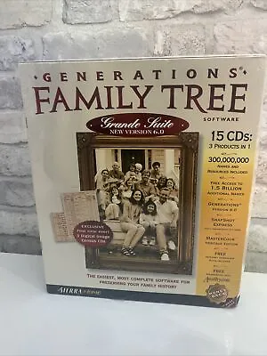 Generations Family Tree Grande Suite V 6.0 Software Complete With 15 CDs • £19.99