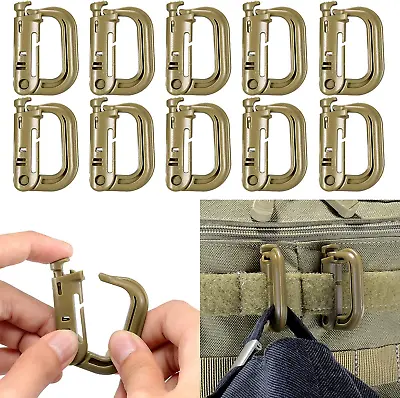Boosteady 10 Pack Multipurpose D Ring Grimlock Locking Molle Webbing Zippered • $12.76