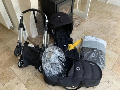 £220 • Buy Bugaboo Pushchair: Carrycot, Sun Umbrella, Foot Muffs, Cover, Maxi-Cosi Adapter