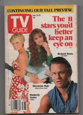 TV Guide Magazine September 23 1989 Fall Preview Michael Damian Sasha Mitchell • $10.80