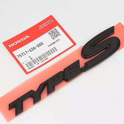 Genuine OEM Honda S2000 Rear Type-S Black JDM Emblem 75717-S2A-000 'Type-S'  • $52.50