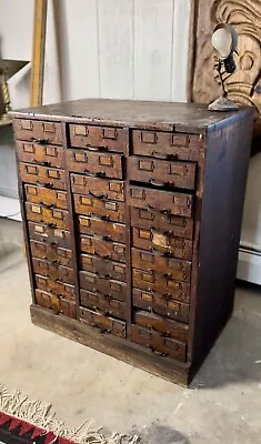 1940s Cabinet Apothecary Industrial WC Heller Multi Drawer Folk Art Hardware • $1950