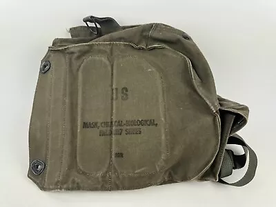 US ARMY  M17A1 Gas Mask Bag Canvas Vietnam Era Original W/all Straps • $14.98