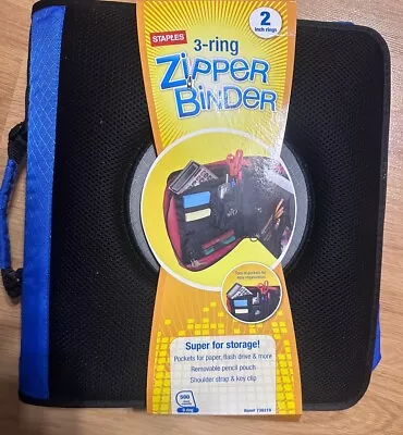 Staples 2  3-Ring Zipper Binder Case When Zipped Is 3.5 Inches Wide Lots Of Room • $22.95