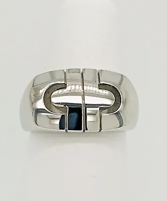 $1050 • Buy Bvlgari 18K White Gold Parentesi Ring Size 6.5