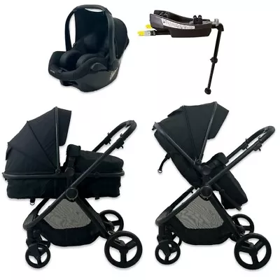 Red Kite Push Me Pulsar 3 In 1 Pram Car Seat Travel System With Base From Birth • £419