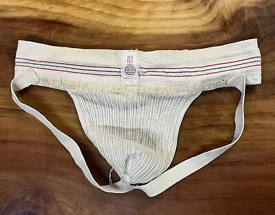 Vintage The Bike Cream Medium The Wheel Jockstrap Athletic Supporter Large 10 K6 • $28