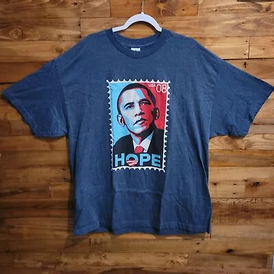 2XL President Barack Obama Hope US 2008 Stamp Shirt • $13
