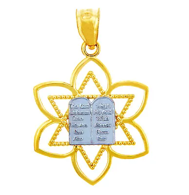 10K Solid Gold Jewish Mizpah Star Of David Pendant Necklace • $129.90