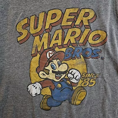 Super Mario Bros. Since '85~ Adult XXL~ T-Shirt ~Gray ~Retro Video Gaming • $10
