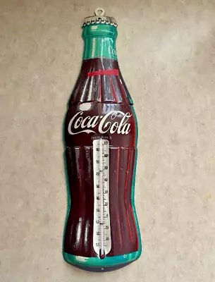 Vintage Robertson Coca-cola Bottle Advertising Tin Metal Thermometer 16 1/2  • $47.99