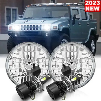 For Hummer H2 2003-2009 Pair DOT 7 Inch Round LED Headlights DRL High Low Beam • $89.99