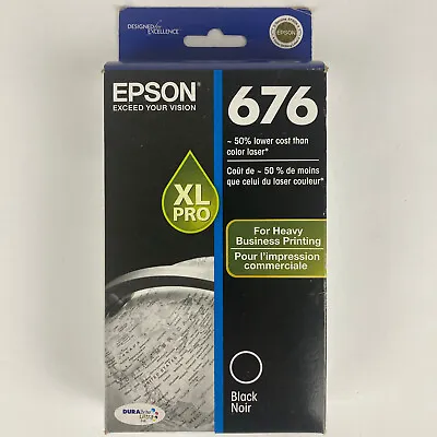 Genuine Epson 676XL Black T676XL120 PRO Ink Cartridge Exp 06.2015 • $14.62