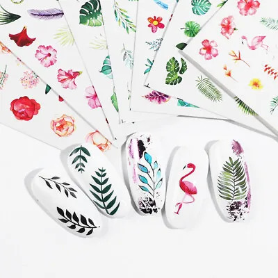 $1.32 • Buy Nail Stickers Flower Self Adhesive Transfer Manicure Nail Art Decal Tips Decor&