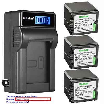 Kastar Battery LCD Wall Charger For Panasonic VWVBG260 HDC-TM30 HDC-TM300 Camera • $33.99