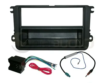 Radio Stereo Dash Kit Combo SD RUBBERIZED BLACK + Wire Harness + Antenna V33 • $39.99