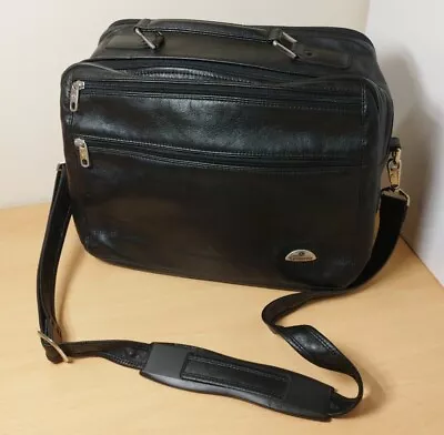 Samsonite Lieutenant Cabin / Travel / Overnight Shoulder Bag - Black PU Leather • £25