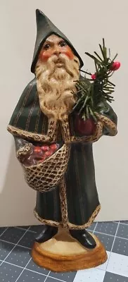 1987 Vaillancourt Belsnickle Folk Art #112 Green Father Christmas Chalkware 9+  • $298.98