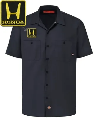 HONDA Retro Patch DICKIES Short Sleeve Mechanic Work Shirt Classic CivicCRX S-5X • $35.95