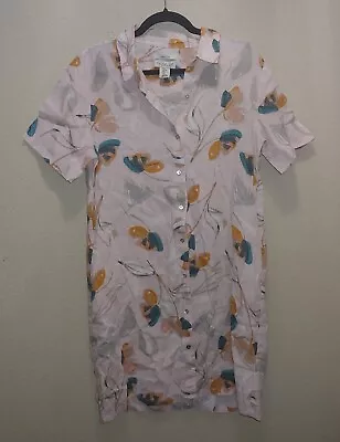 $34.99 • Buy Rachel Zoe Pink Floral Linen Shirt Dress Size Large L