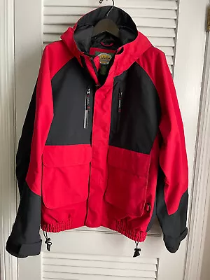 Cabelas Guidewear Mens XLT Red/Black Extreme PARKA Guidewear Fishing Jacket Hood • $89.95