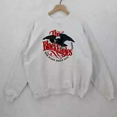 Vintage The New Black Eagle Jazz Band Sweatshirt Adult XL Distressed Crew Neck • $24.99