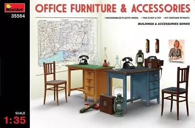 MIN35564 - Miniart 1:35 - Office Furniture And Accessories • £18.99