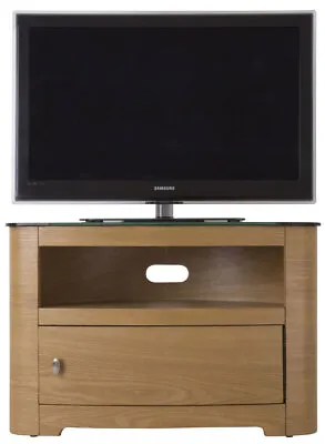 AVF Blenheim Oval TV Stand Rounded Round Wood & Glass For 14  To 37  LED CURVE • £349