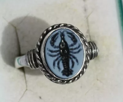 Solid  Retro Style Silver Intaglio Signet Seal Ring • $165