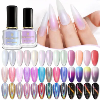 BORN PRETTY Pearl Shell Nail Polish Glitter Thermal Nail Art Base Top Varnish • £2.72