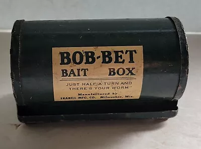 Vtg Metal Bob-Bet Bait Box Frabill Mfg Co Milwaukee WI USA Fishing Great Patina • $9