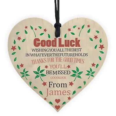 £2.95 • Buy Personalised Good Luck You'll Be Missed Wooden Hanging Heart Work Colleague Gift