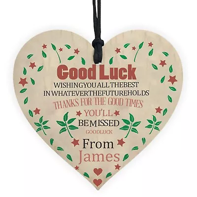£2.95 • Buy Personalised Good Luck You'll Be Missed Wooden Hanging Heart Work Colleague Gift
