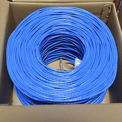 CAT6 1000FT 550MHz Riser UTP NETWORK ETHERNET CABLE BULK WIRE 23 AWG LAN BLUE • $84.90