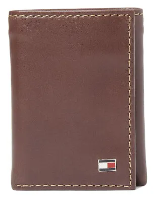 Tommy Hilfiger Men's Trifold Zipper Coin Credit Card ID Wallet Tan 31TL110018 • $27.29