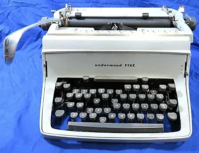 Vintage Underwood Five Touchmaster Typewriter *works* W/cover • $90