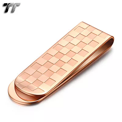 $13.55 • Buy UNIQUE TT Rose Gold GP Stainless Steel MONEY CLIP  MC09Z NEW
