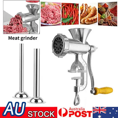 $14.81 • Buy Manual Kitchen Meat Grinder Mincer Stuffer Table Sausage Filler Maker AU