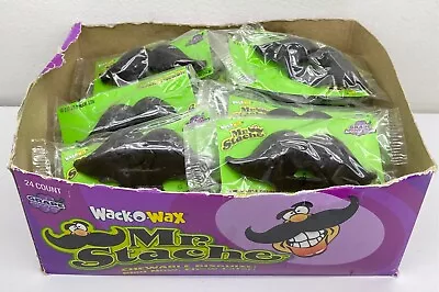 Wack-O-Wax Mr. Stache Grape Flavored Mustache Candy Disguise 24 Count + BOX NOS • $75