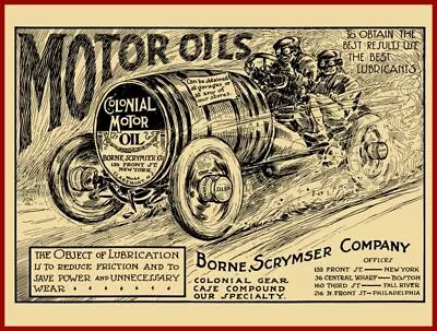 1905 Colonial Motor Oil NEW Metal Sign: Bourne Scrymser Co. New York City • $19.88