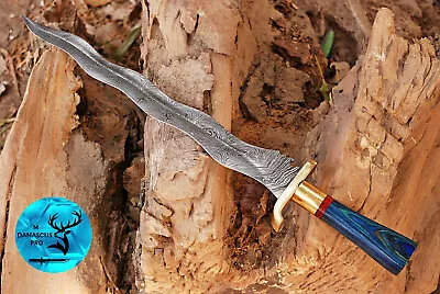 Custom Handmade Forged Damascus Steel Double Edge Dagger Viking Sword 1704 • $79
