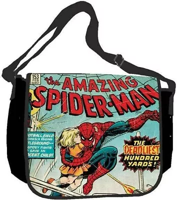 Spiderman Messenger Bag 16  X 13  Black Marvel Comics Polyester New Super Hero • $29.99