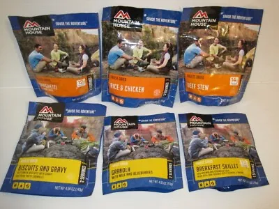 Mountain House Freeze Dried Food Meals Pouches Camp Trail MRE - 6 Meals • $49.99