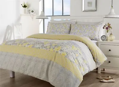 £14.99 • Buy Chelsea Duvet Quilt Cover Set, Floral Single Double King Size Bed Linen, Ochre