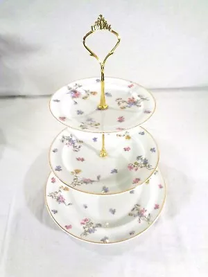 A Lanternier Limoges Kimberley 3 Tier Hostess Tidbit Party Tray • $29