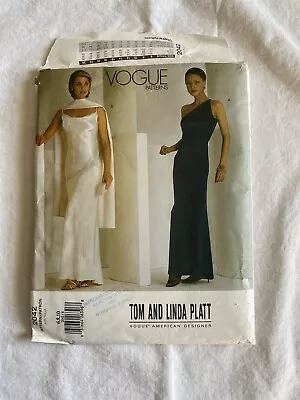 Clean Lines Wedding Evening Gown Dress Vogue 2042 Pattern 6-10 UNCUT EASY Platt • $11